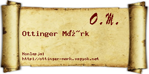 Ottinger Márk névjegykártya